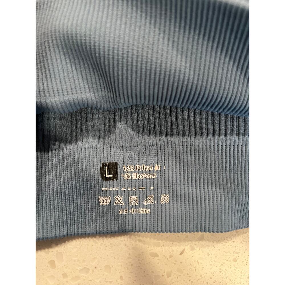 Women's Ribbed Support Sport Bra Sleeveless Blue Size Large NWOT - Picture 6 of 6